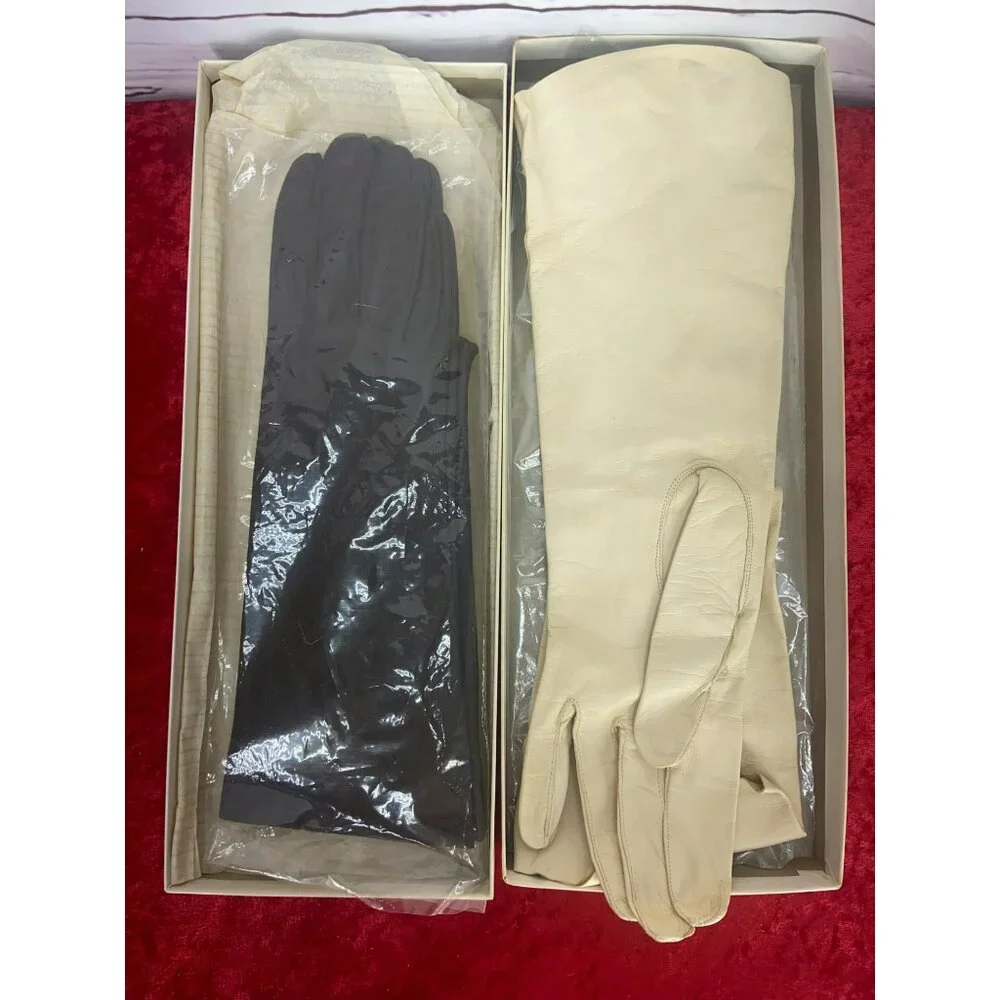 Vintage Hudson's‎ Dept Store Boxed Set Of Black And White Gloves